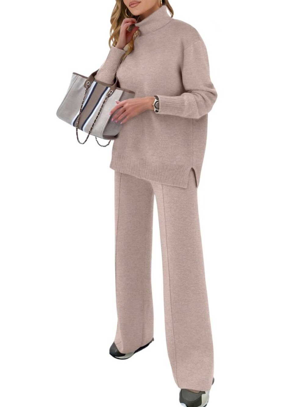 Womens 2 Piece Outfits Sweater Matching Lounge Sets